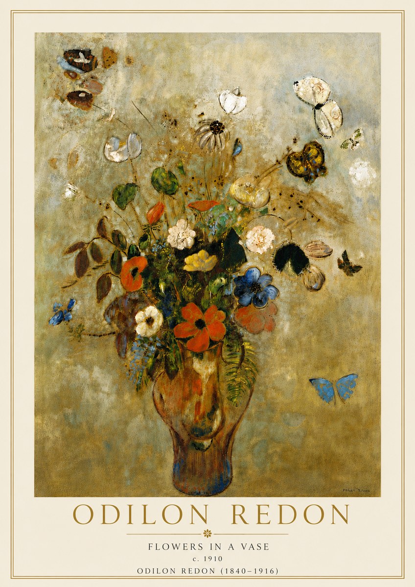 Odilon Redon Flowers in a Vase I No5 - Plakát