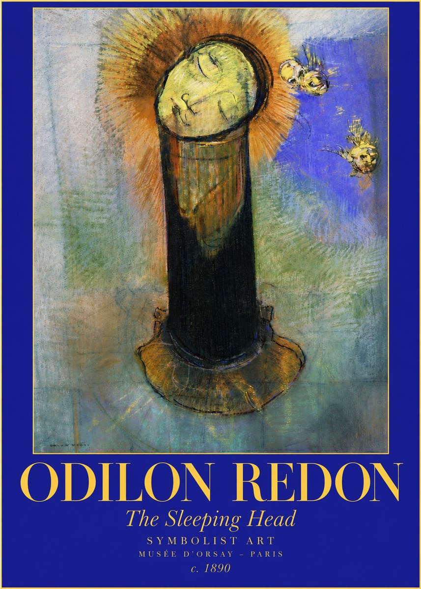 Odilon Redon The Sleeping Head No3 - Plakát