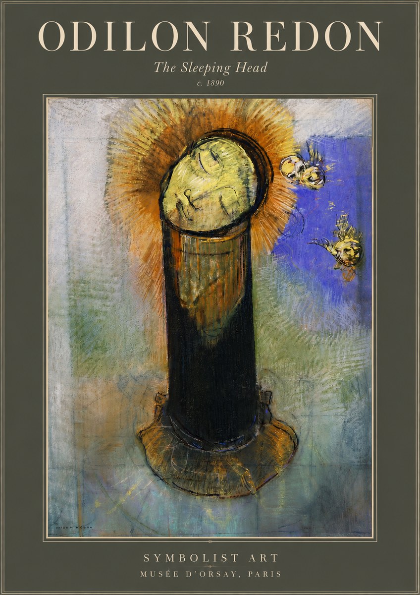 Odilon Redon The Sleeping Head No4 - Plakát
