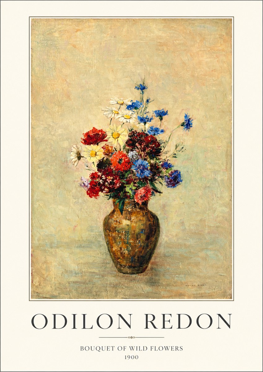 Odilon Redon Bouquet of Wild Flowers I No1 - Plakát