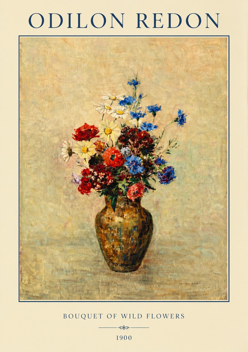 Odilon Redon Bouquet of Wild Flowers I No3 - Plakát