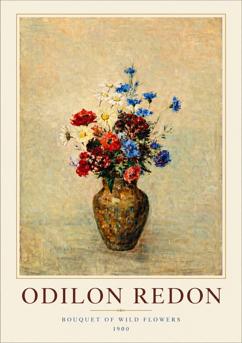 Odilon Redon Bouquet of Wild Flowers I No5 - Plakát