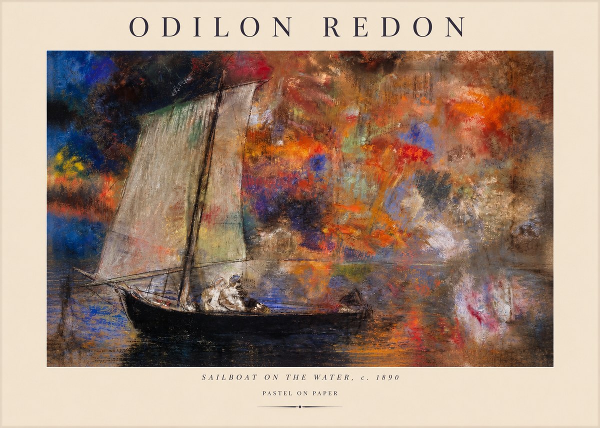 Odilon Redon Sailboat on the Water No2 - Plakát
