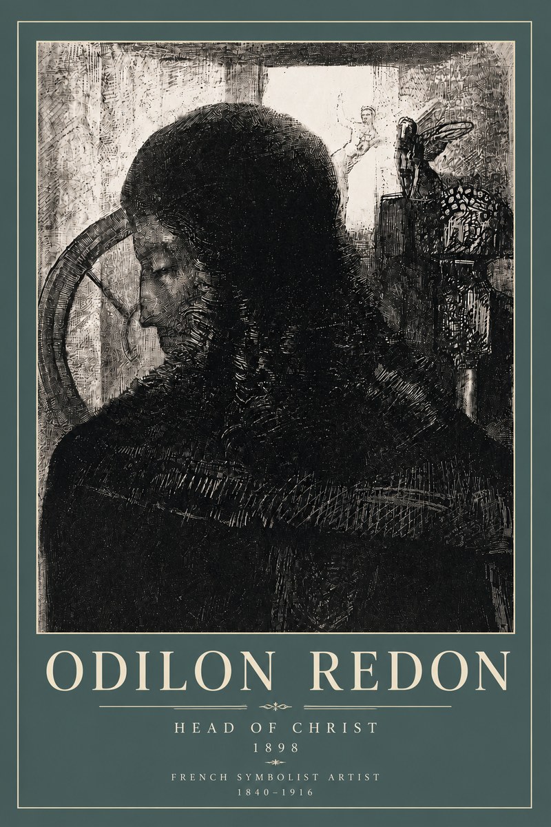 Odilon Redon Head of Christ II No5 - Plakát