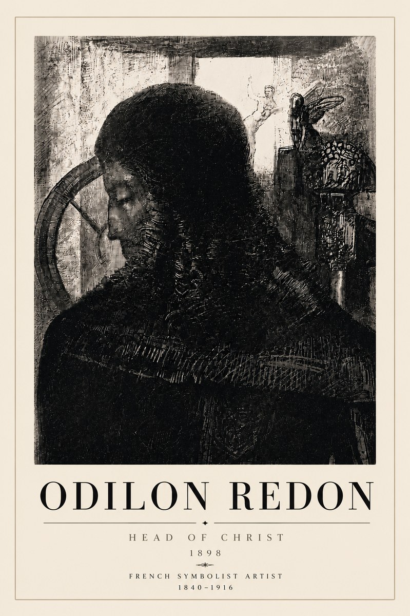 Odilon Redon Head of Christ II No6 - Plakát
