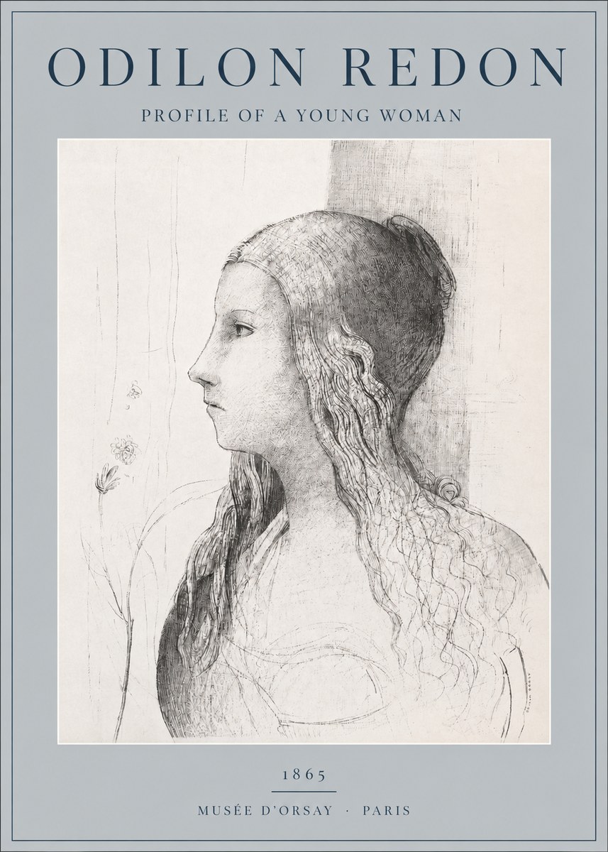 Odilon Redon Profile of a Young Woman No2 - Plakát