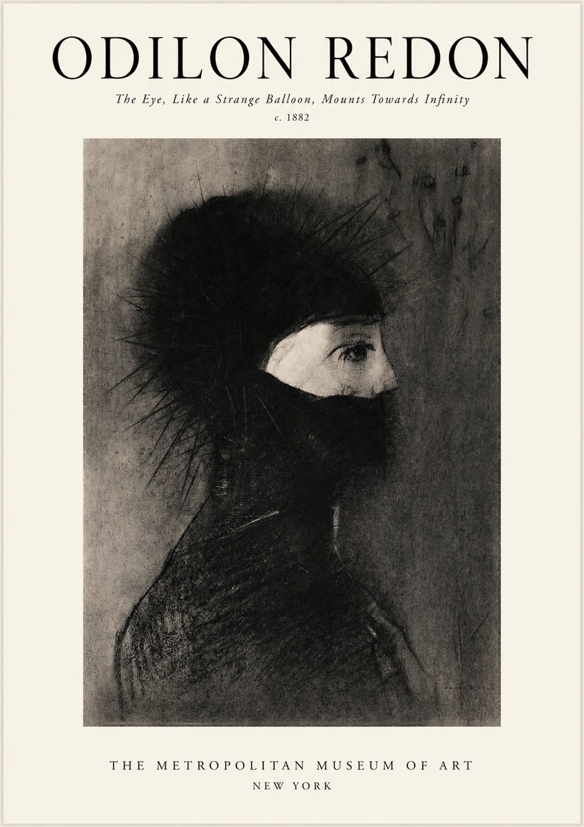 Odilon Redon The Eye, Like a Strange Balloon, Mounts Towards Infinity No1 - Plakát