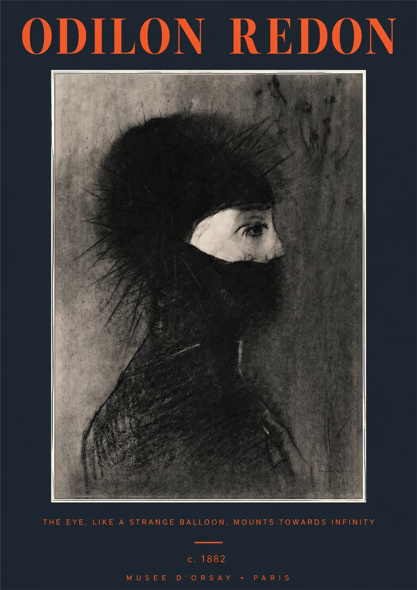 Odilon Redon The Eye, Like a Strange Balloon, Mounts Towards Infinity No2 - Plakát