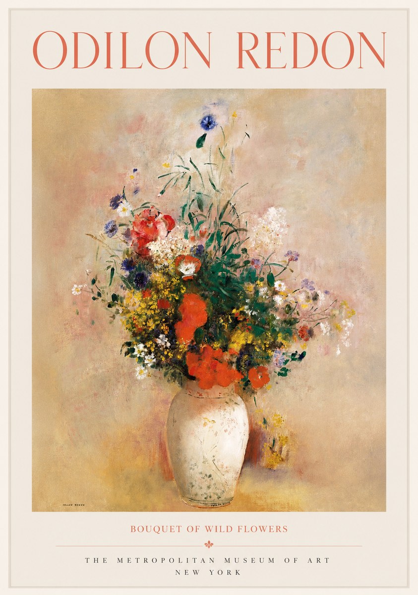 Odilon Redon Bouquet of Wild Flowers II No1 - Plakát