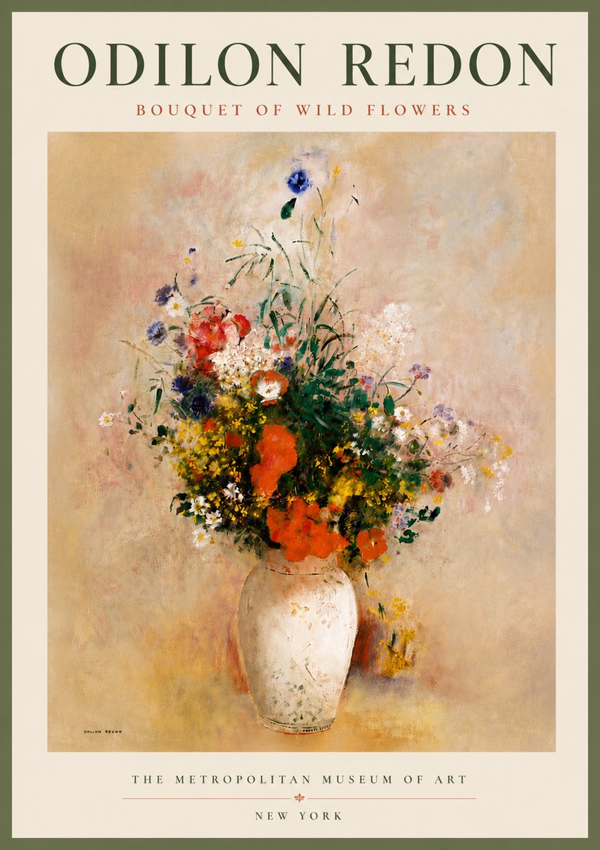 Odilon Redon Bouquet of Wild Flowers II No5 - Plakát