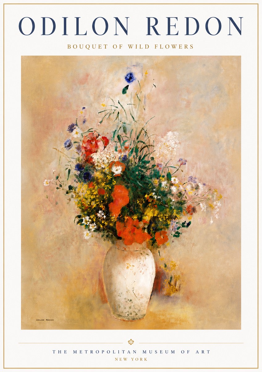 Odilon Redon Bouquet of Wild Flowers II No6 - Plakát