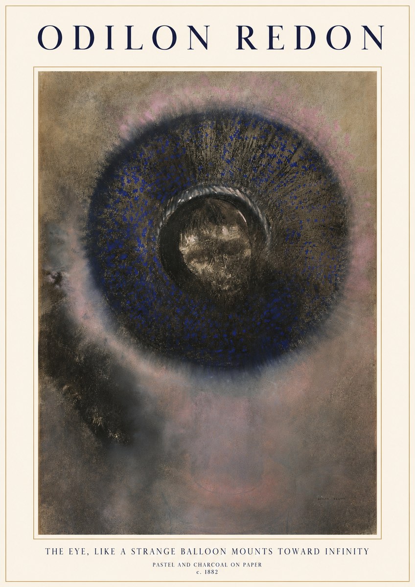 Odilon Redon The Eye, Like a Strange Balloon Mounts Toward Infinity No1 - Plakát