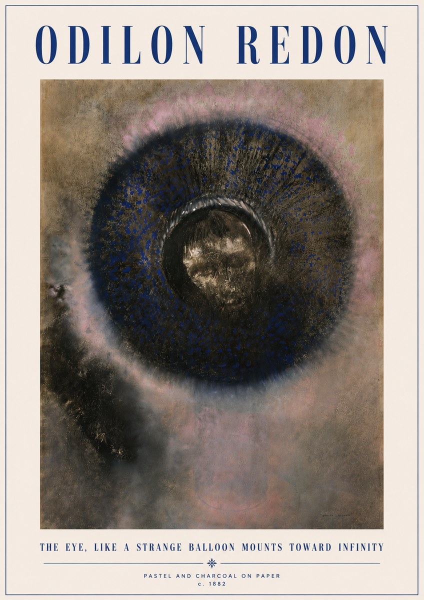 Odilon Redon The Eye, Like a Strange Balloon Mounts Toward Infinity No4 - Plakát