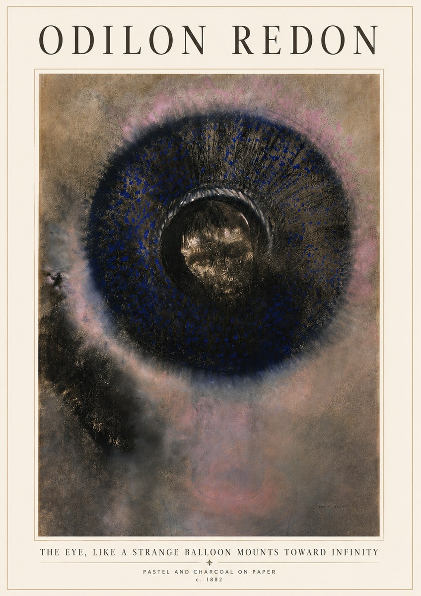 Odilon Redon The Eye, Like a Strange Balloon Mounts Toward Infinity No5 - Plakát