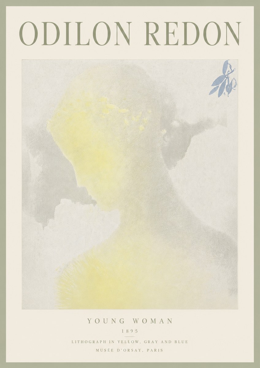 Odilon Redon Young Woman No3 - Plakát