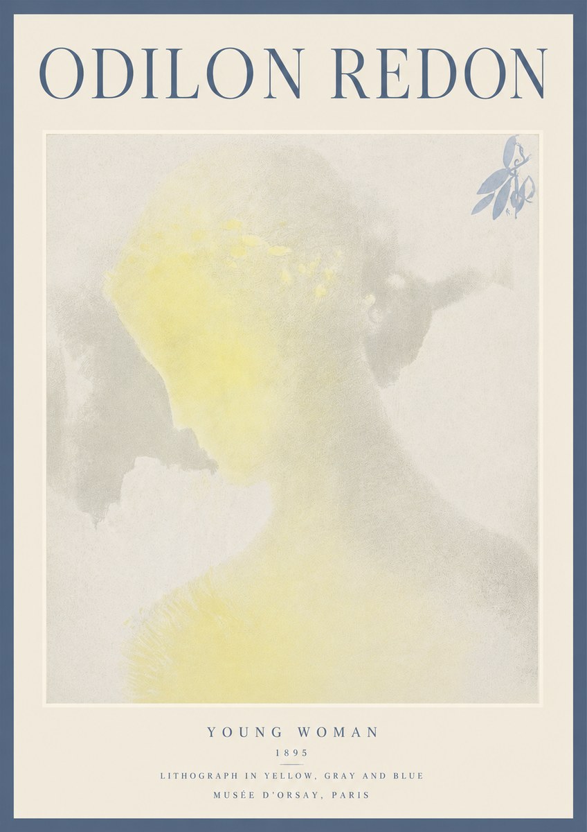 Odilon Redon Young Woman No5 - Plakát