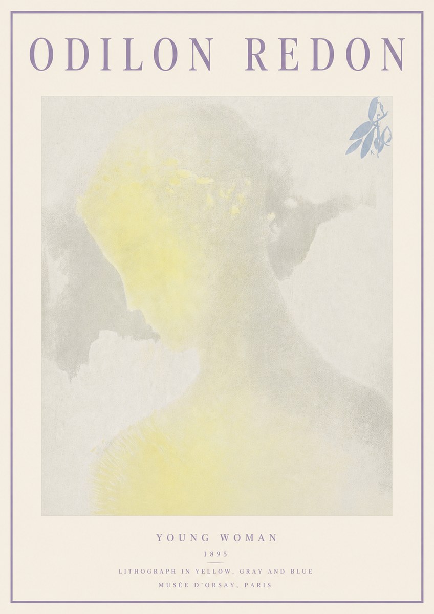 Odilon Redon Young Woman No6 - Plakát
