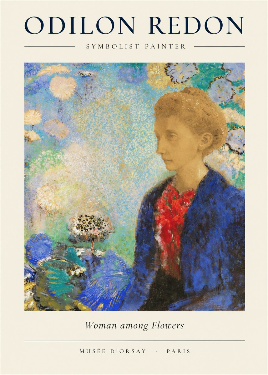 Odilon Redon Woman Among Flowers No1 - Plakát