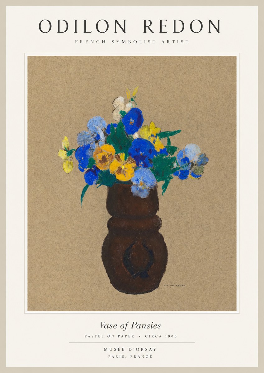Odilon Redon Vase of Pansies No1 - Plakát