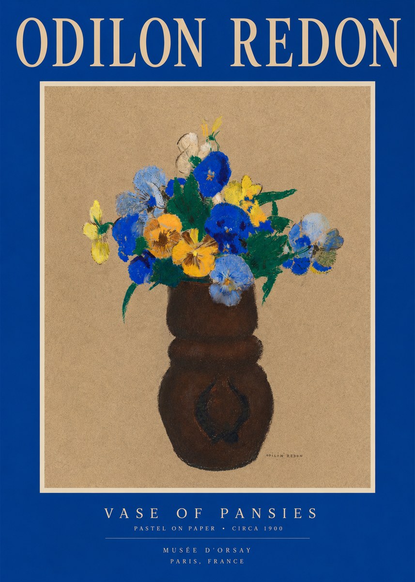 Odilon Redon Vase of Pansies No2 - Plakát