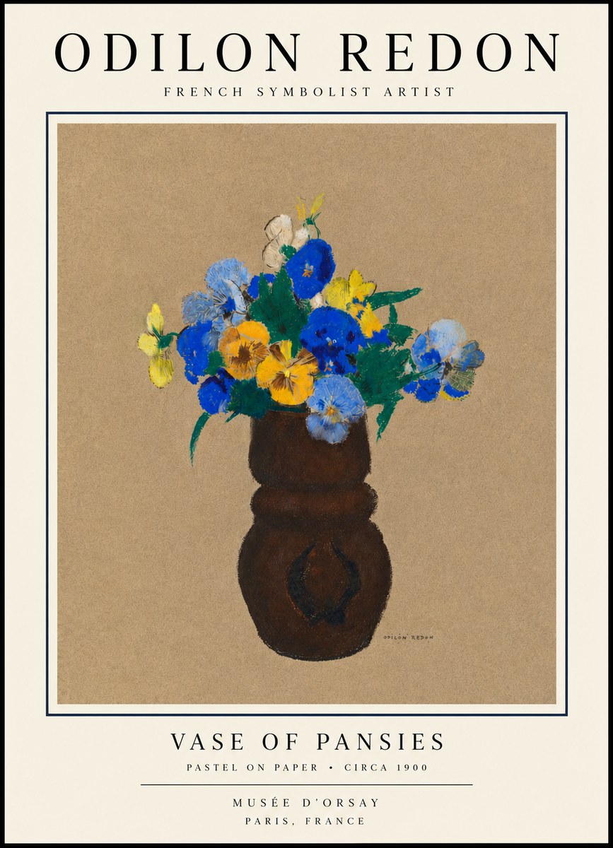 Odilon Redon Vase of Pansies No3 - Plakát