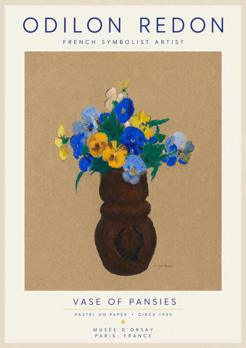 Odilon Redon Vase of Pansies No5 - Plakát