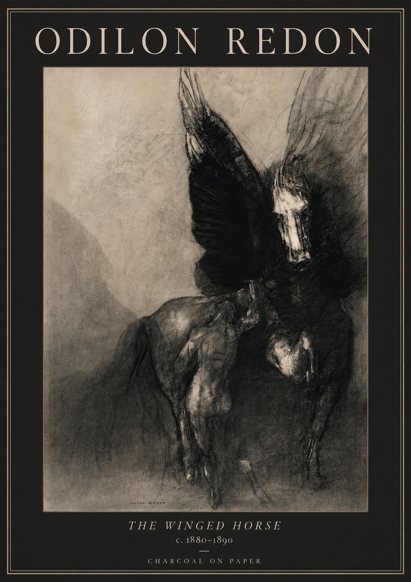 Odilon Redon The Winged Horse No2 - Plakát