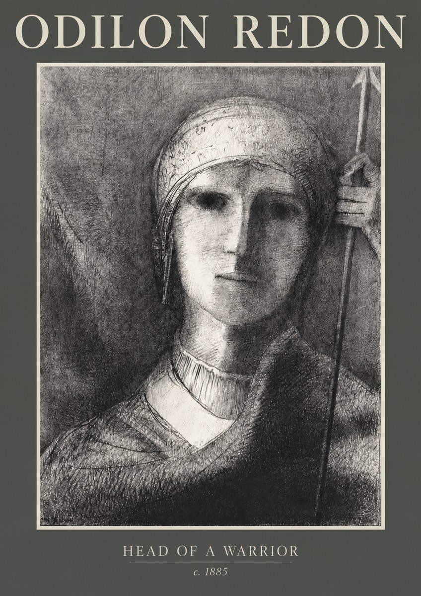 Odilon Redon Head of a Warrior No2 - Plakát