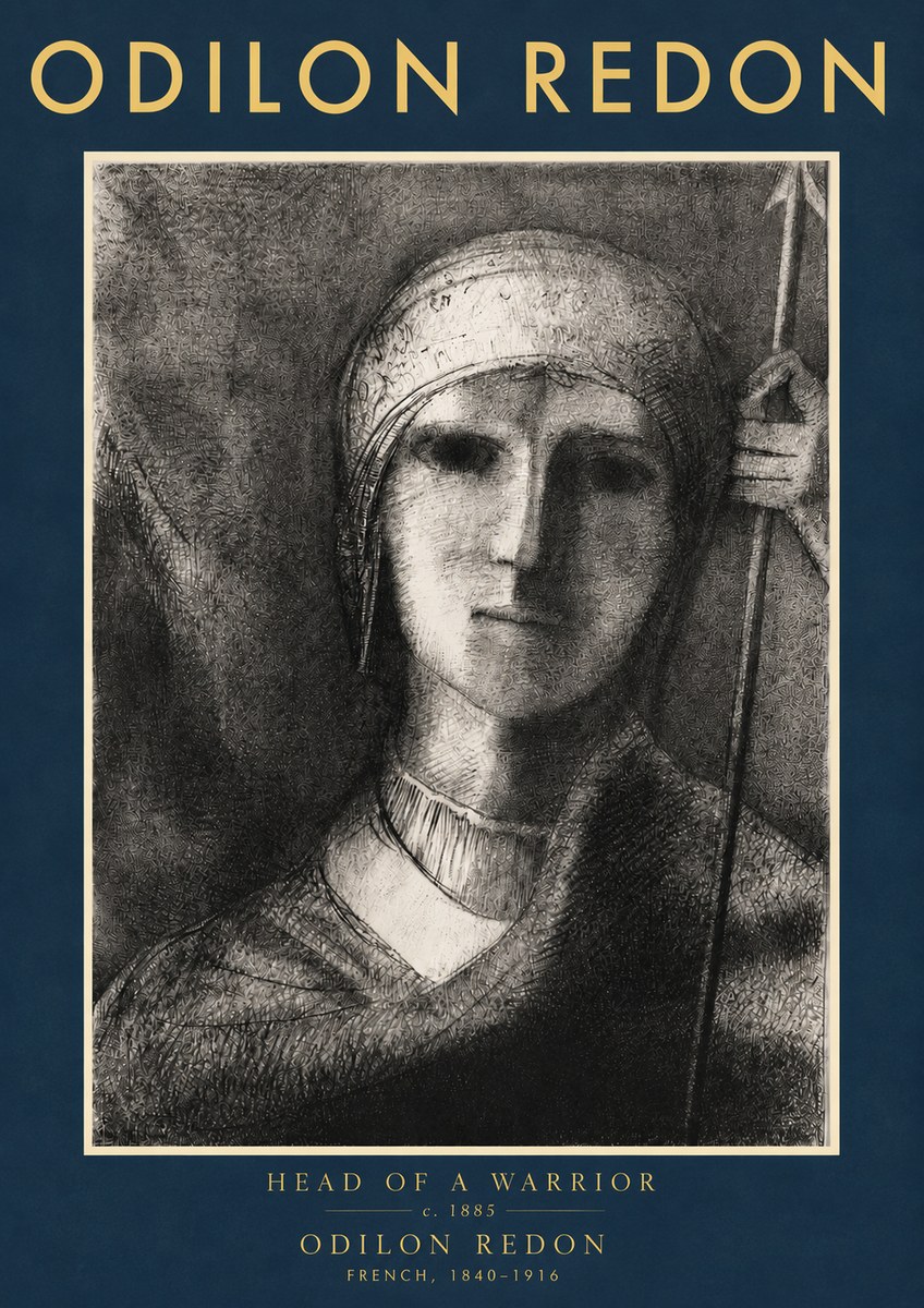 Odilon Redon Head of a Warrior No4 - Plakát