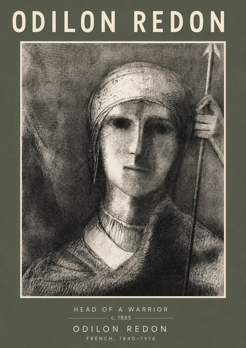 Odilon Redon Head of a Warrior No5 - Plakát