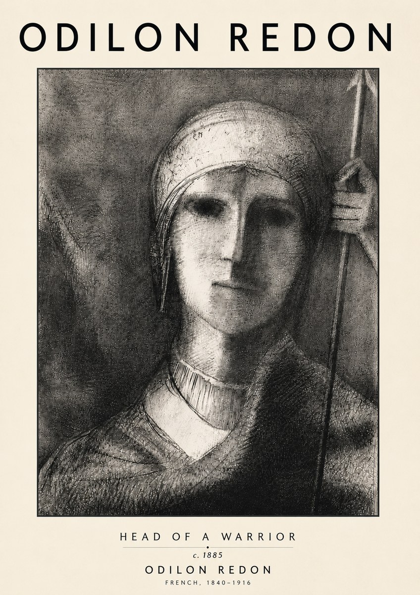 Odilon Redon Head of a Warrior No6 - Plakát