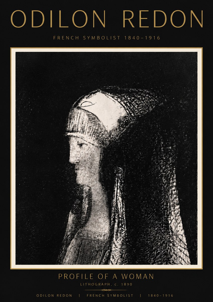 Odilon Redon Profile of a Woman No6 - Plakát