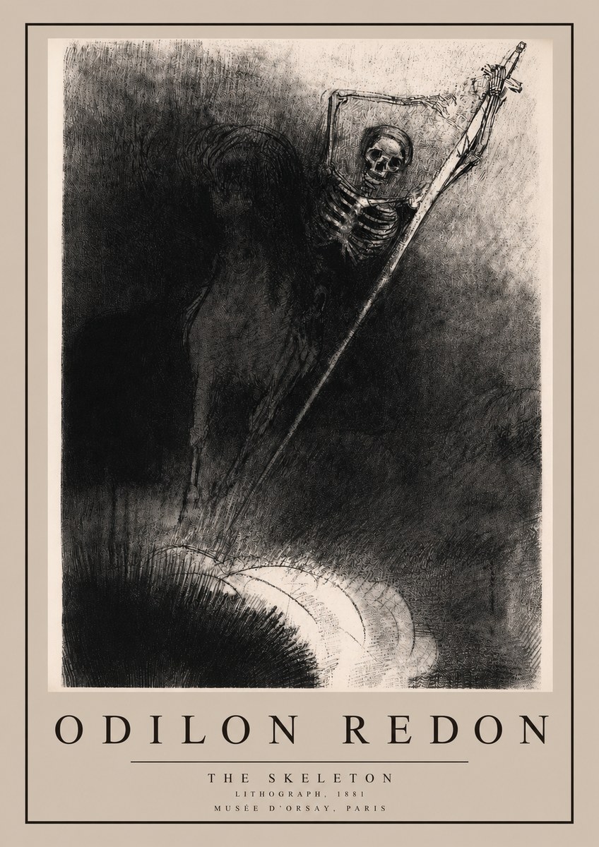 Odilon Redon The Skeleton No3 - Plakát