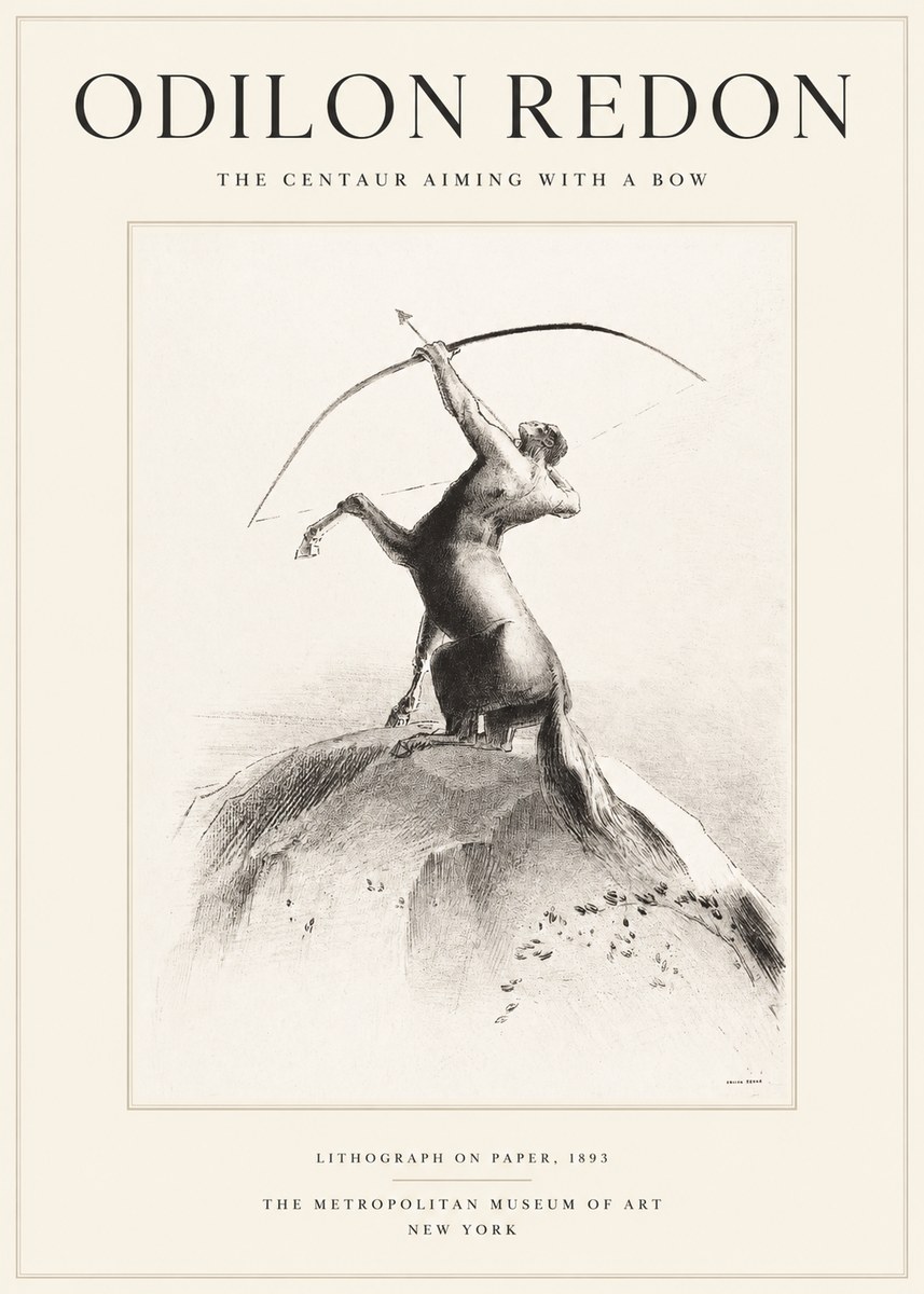 Odilon Redon The Centaur Aiming with a Bow No1 - Plakát
