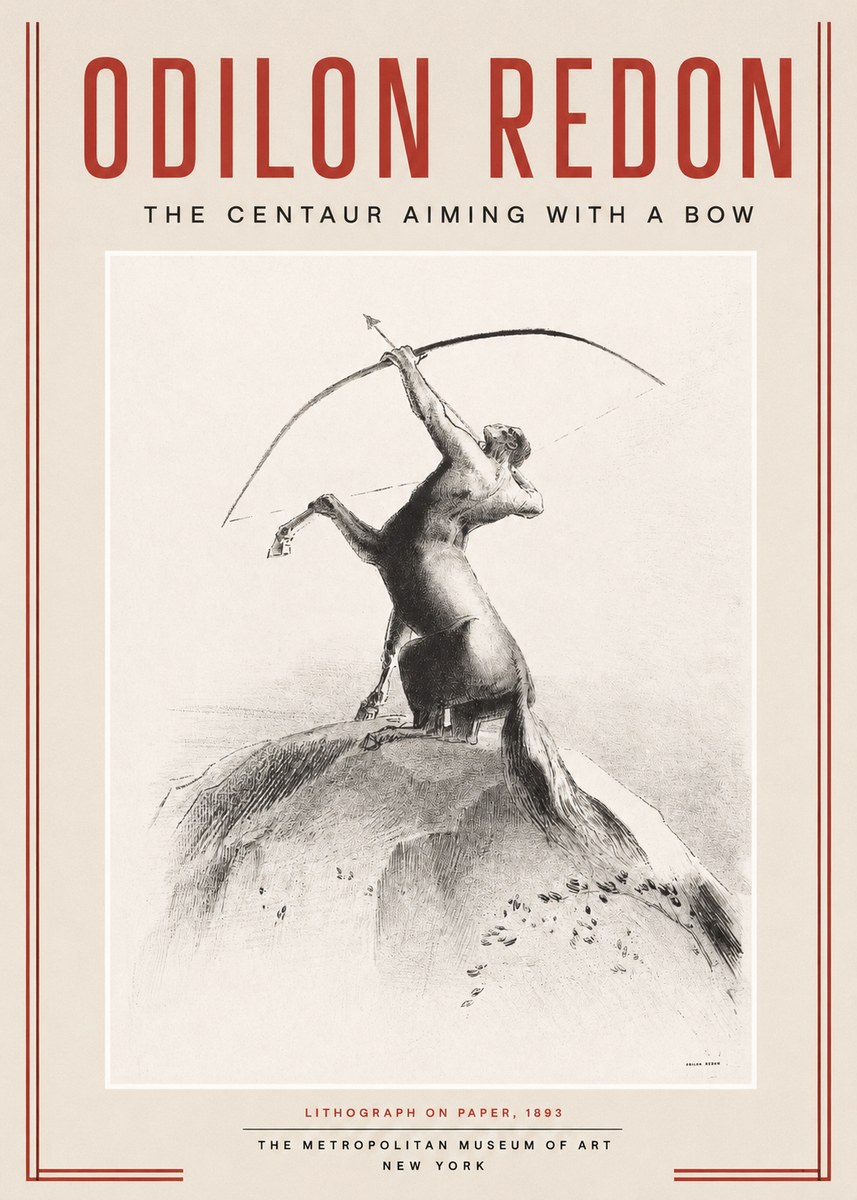Odilon Redon The Centaur Aiming with a Bow No2 - Plakát
