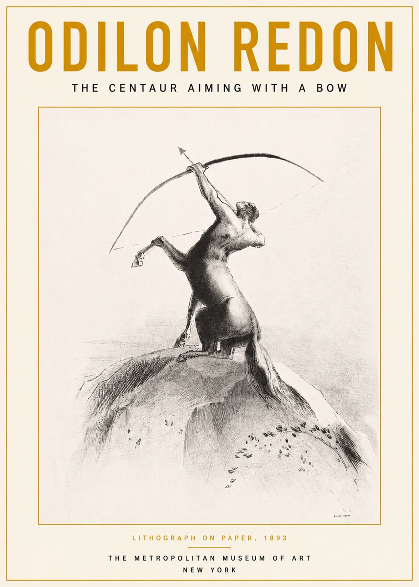 Odilon Redon The Centaur Aiming with a Bow No3 - Plakát