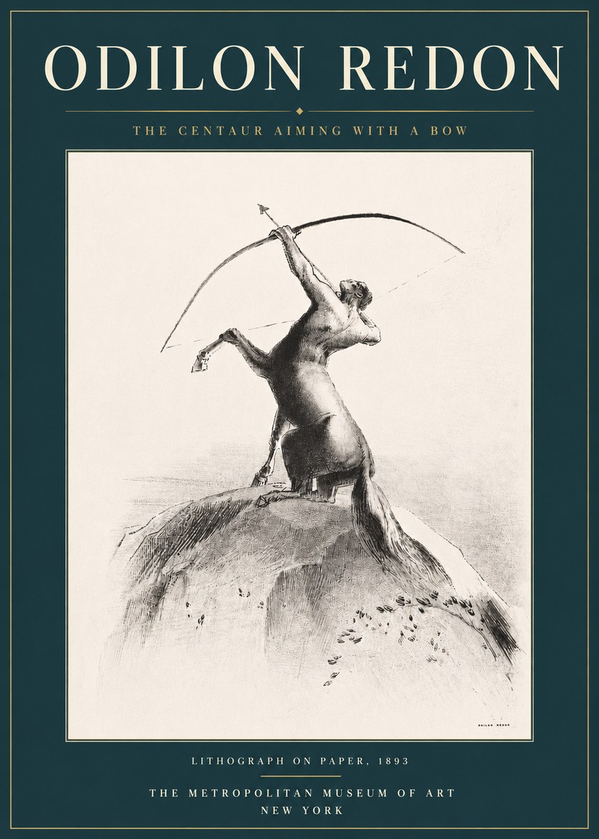 Odilon Redon The Centaur Aiming with a Bow No4 - Plakát