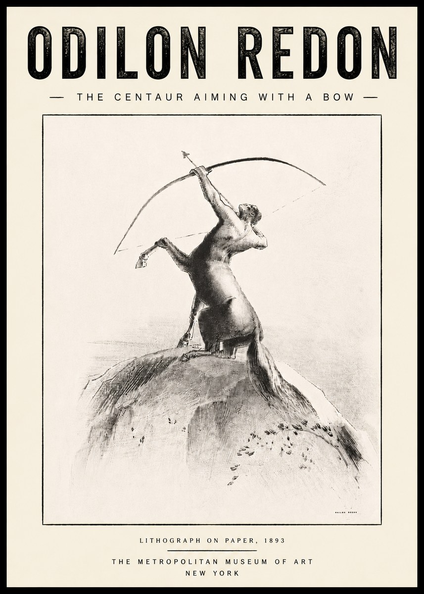 Odilon Redon The Centaur Aiming with a Bow No5 - Plakát