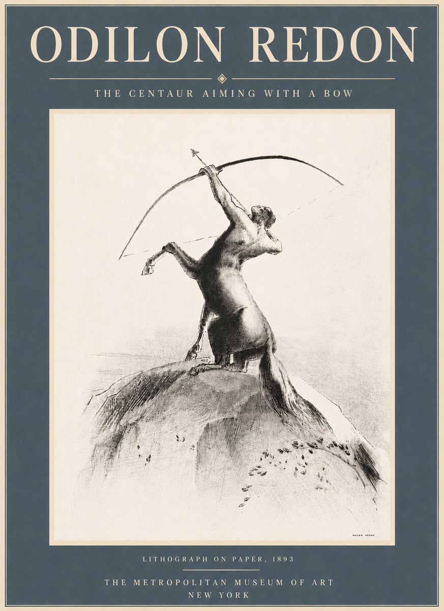 Odilon Redon The Centaur Aiming with a Bow No6 - Plakát