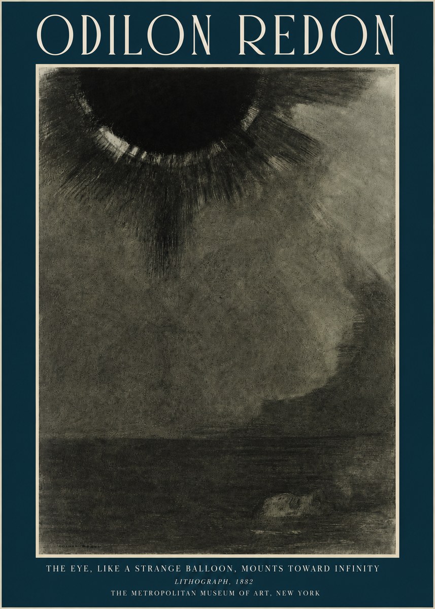 Odilon Redon The Eye, Like a Strange Balloon, Mounts Toward Infinity No2 - Plakát