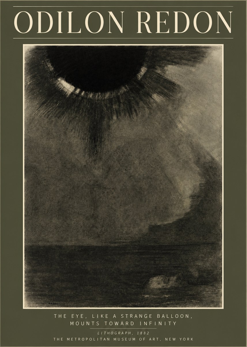 Odilon Redon The Eye, Like a Strange Balloon, Mounts Toward Infinity No4 - Plakát
