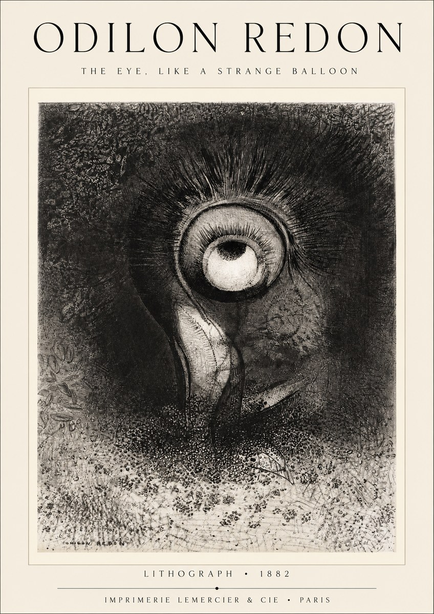 Odilon Redon The Eye, Like a Strange Balloon No1 - Plakát