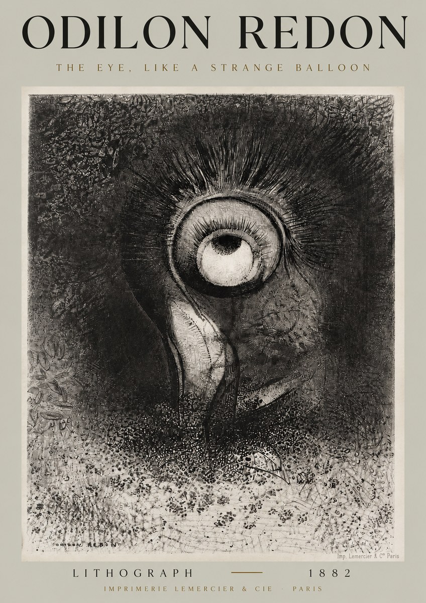 Odilon Redon The Eye, Like a Strange Balloon No2 - Plakát