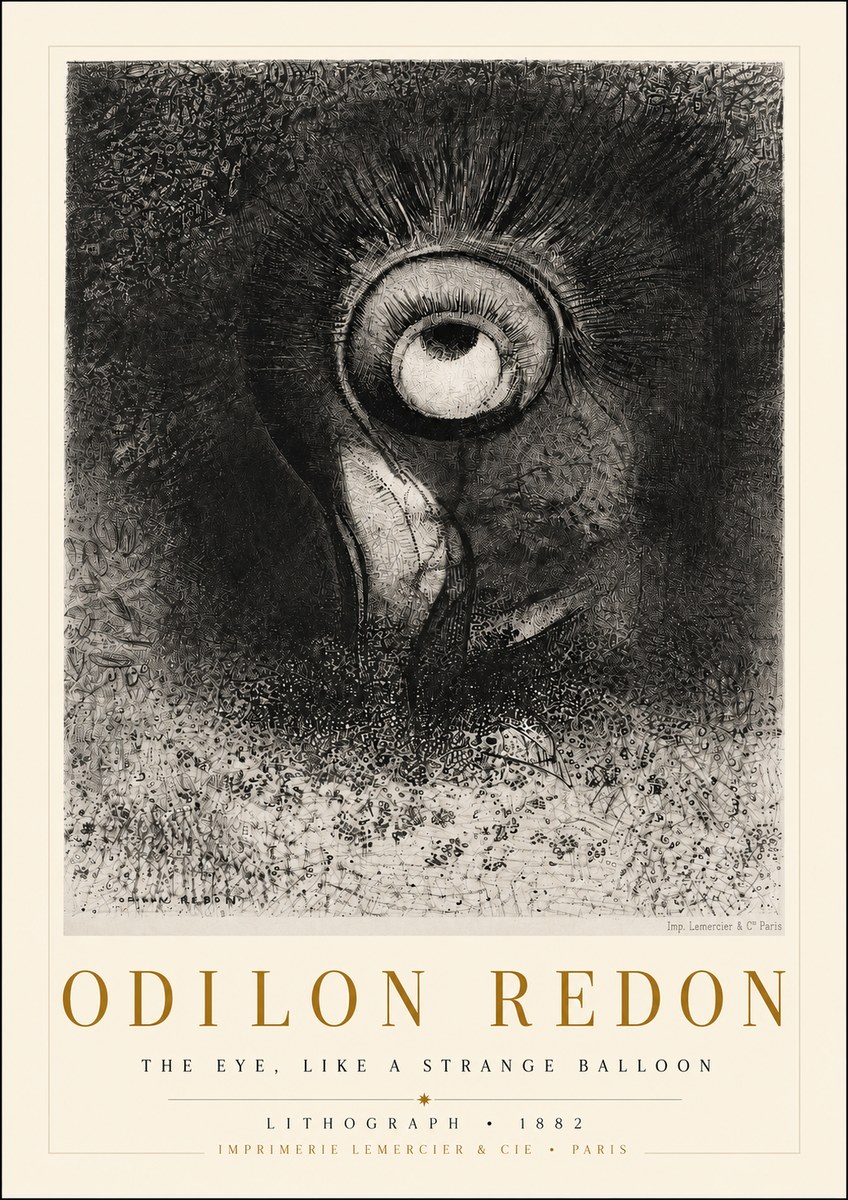 Odilon Redon The Eye, Like a Strange Balloon No3 - Plakát