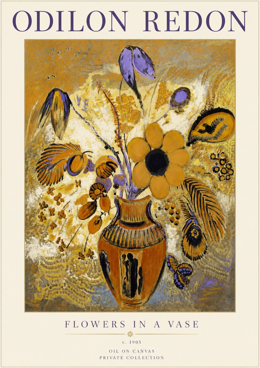 Odilon Redon Flowers in a Vase II No2 - Plakát