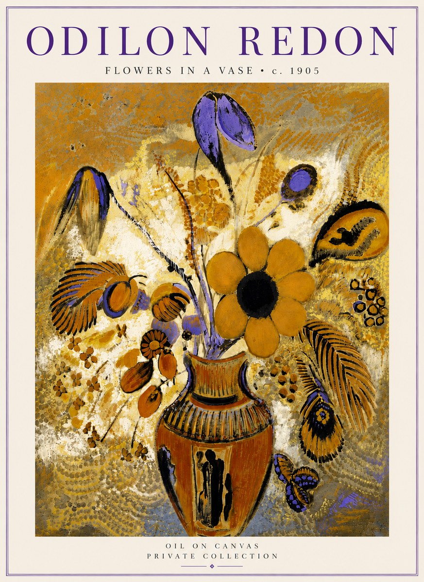 Odilon Redon Flowers in a Vase II No5 - Plakát