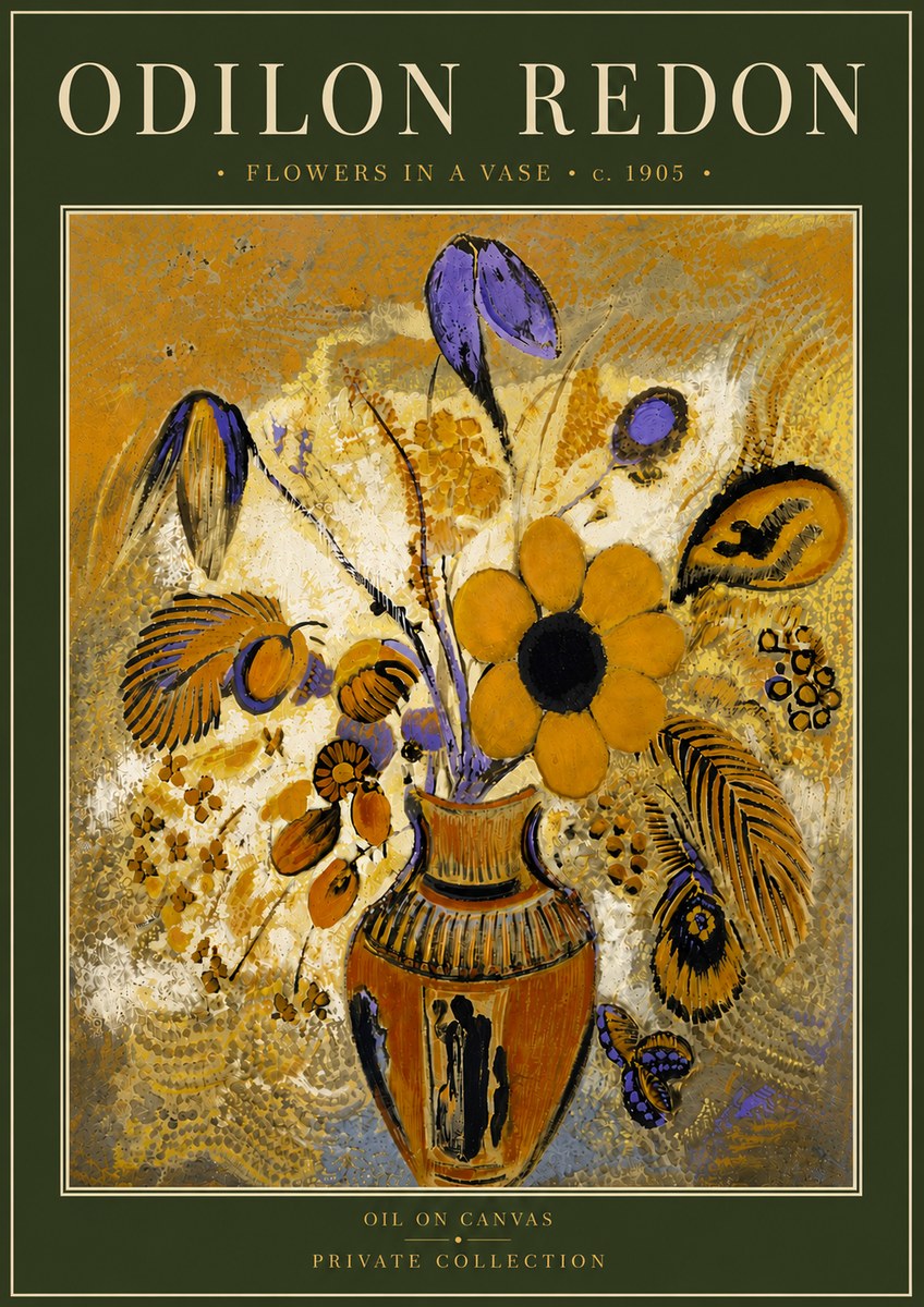 Odilon Redon Flowers in a Vase II No6 - Plakát