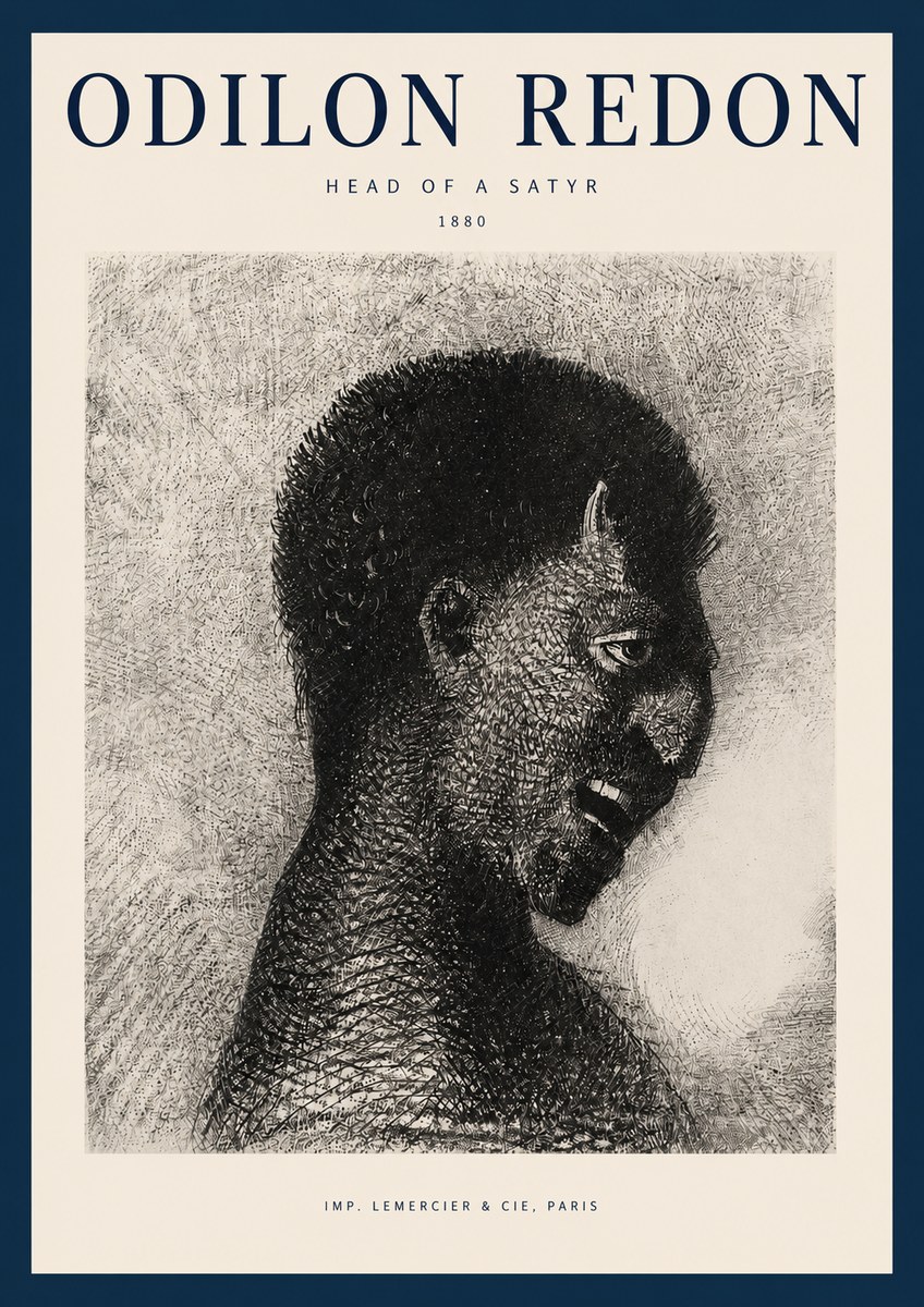 Odilon Redon Head of a Satyr No2 - Plakát