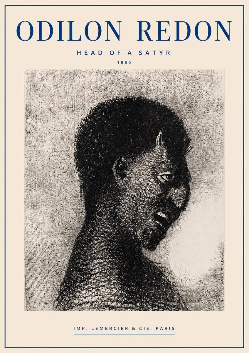 Odilon Redon Head of a Satyr No4 - Plakát