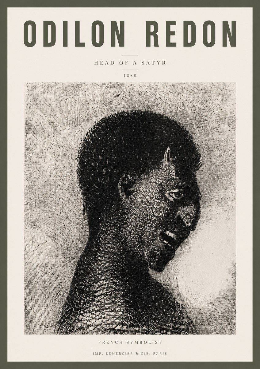 Odilon Redon Head of a Satyr No5 - Plakát